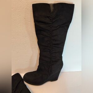 MIA Black Heeled Knee-High Boots